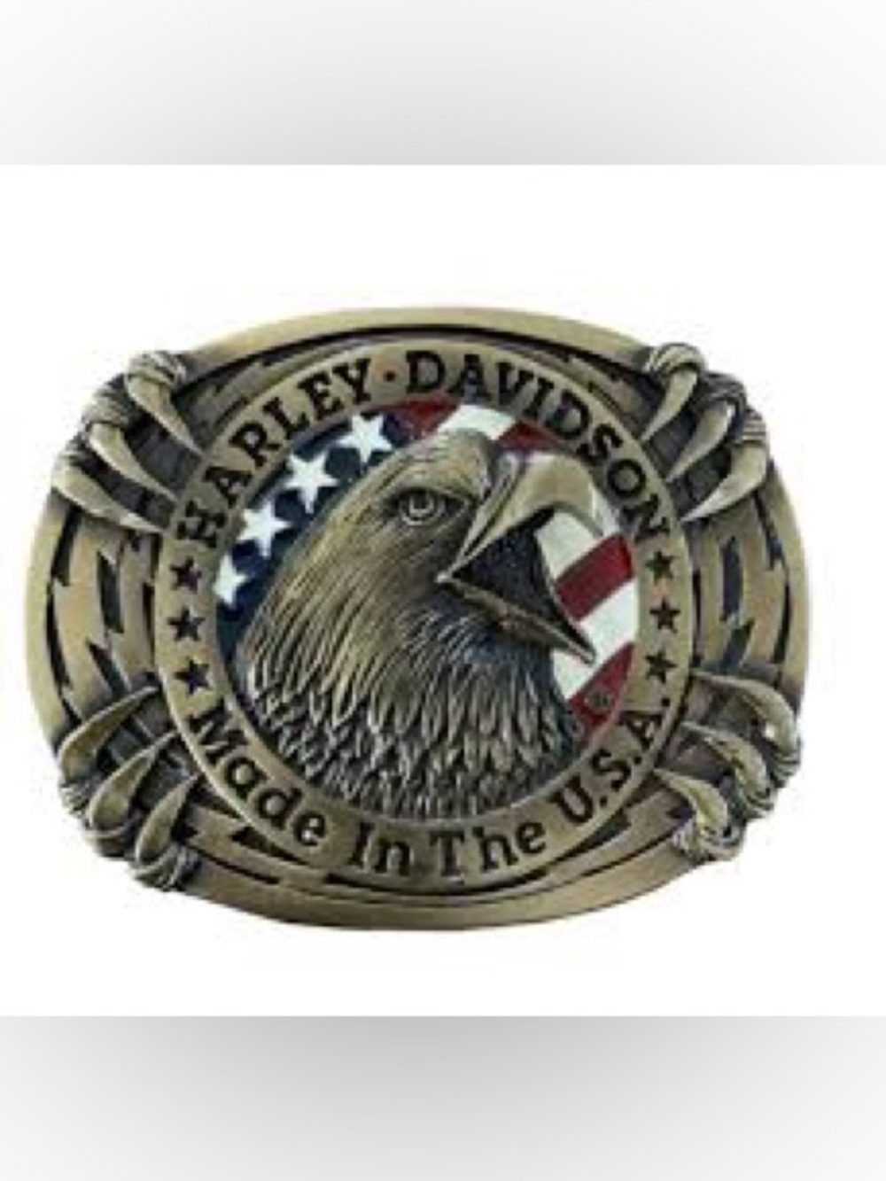Harley-Davidson Antique Brass Eagle Belt Buckle - Bronze Tone